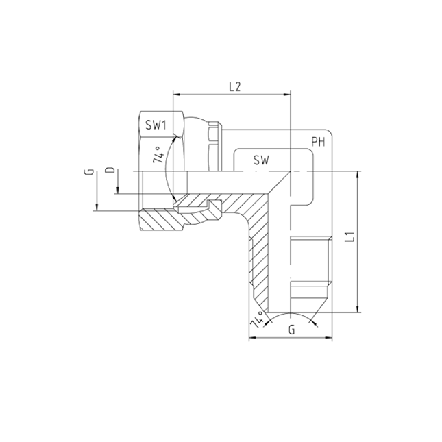 PH 1252514-06-06 Winkel-Adapter - 90° DKJ - AGJ 8655 - Maranos.de