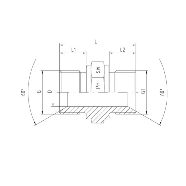 PH 1050510-08-08 Gerader Adapter 511162 - Maranos.de