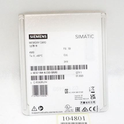 Siemens Memory Card 4MB 6ES7954-8LC03-0AA0 6ES7 954-8LC03-0AA0 / Neu OVP versiegelt - Maranos.de