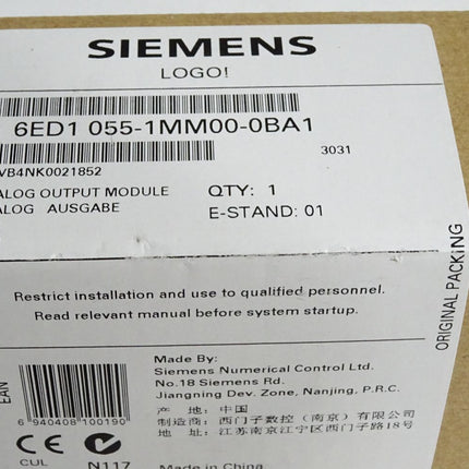 Siemens LOGO! 6ED1055-1MM00-0BA1 / Neu OVP versiegelt - Maranos.de