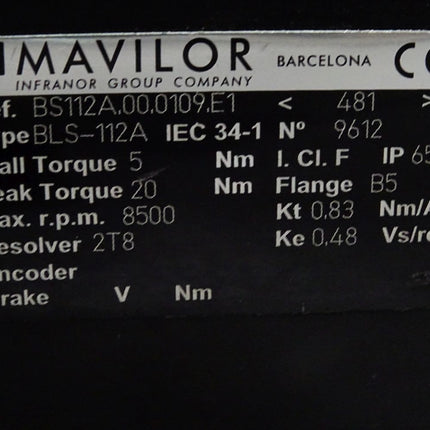 Mavilor Infranor Servomotor 8500rpm BS112A.00.0109.E1 BLS-112A - Maranos.de