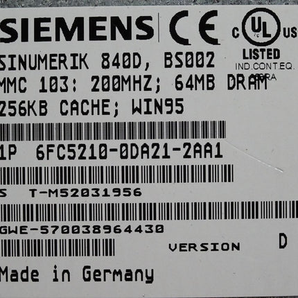Siemens 6FC5247-0AA36-0AA0 Panel OP031 6FC5203-0AB11-0AA2 MMC103 6FC5210-0DA21-2AA1 + 6FC5247-0AA02-1AA0 - Maranos.de