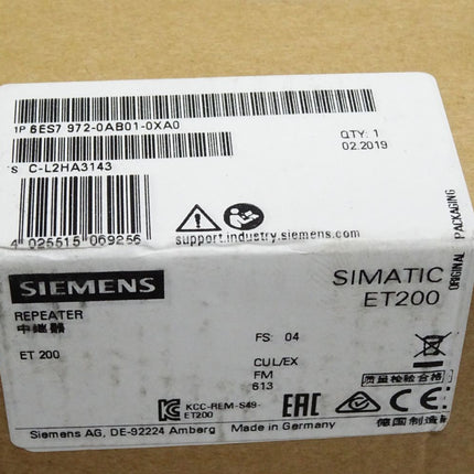 Siemens ET200 6ES7972-0AB01-0XA0 6ES7 972-0AB01-0XA0 Neu OVP versiegelt - Maranos.de