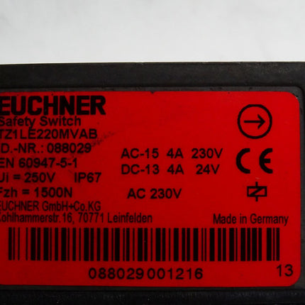 Euchner Sicherheitsschalter Safety Switch 088029 TZ1LE220MVAB - Maranos.de