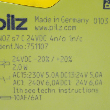 Pilz 751107 PNOZ s7 C 24VDC 4 n/o 1 n/c PNOZsigma Kontakterweiterung - Maranos.de