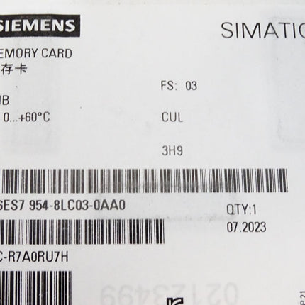 Siemens Memory Card 4MB 6ES7954-8LC03-0AA0 6ES7 954-8LC03-0AA0 / Neu OVP versiegelt - Maranos.de