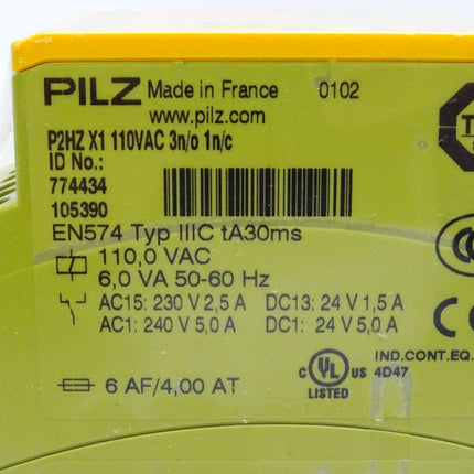 Pilz 774434 Sicherheitsschaltgerät P2HZ X1 110VAC 3n/o 1n/c / Neu OVP - Maranos.de