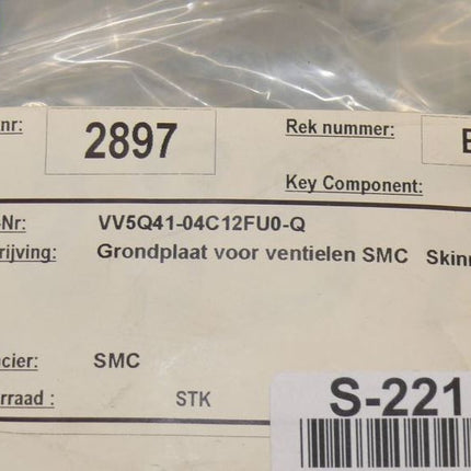 Neu: SMC VV5Q41-04C12FU0-Q Grundplatte für Ventile VV5Q4104C12FU0Q - Maranos.de
