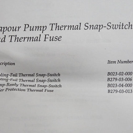 Edwards B02304000 B023-04-000 Pump Ready Thermal Snap Switch / Neu - Maranos.de