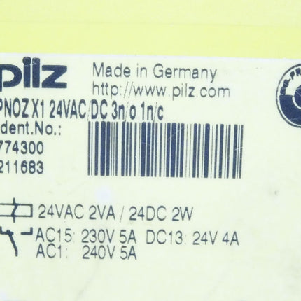 Pilz Sicherheitsschaltgerät 774300 PNOZ X1 24VAC/DC 3n/o 1n/c - Maranos.de