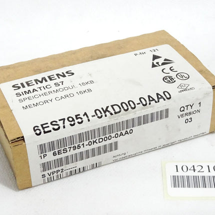 Siemens Memory Card für S7-300 16KByte 6ES7951-0KD00-0AA0 6ES7 951-0KD00-0AA0 Neu OVP versiegelt - Maranos.de