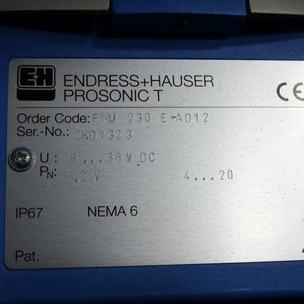 Endress+Hauser Prosonic T Ultraschall Laufzeitmessverfahren FMU 230 E-AD12 FMU230E-AD12 18...36VDC 1.2W / Neu OVP - Maranos.de
