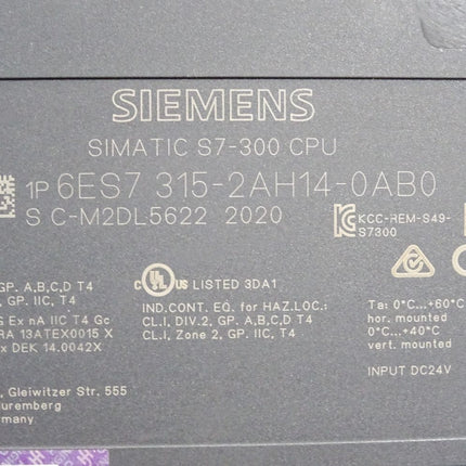 Siemens S7-300 CPU 315-2DP 6ES7315-2AH14-0AB0 6ES7 315-2AH14-0AB0 - Maranos.de