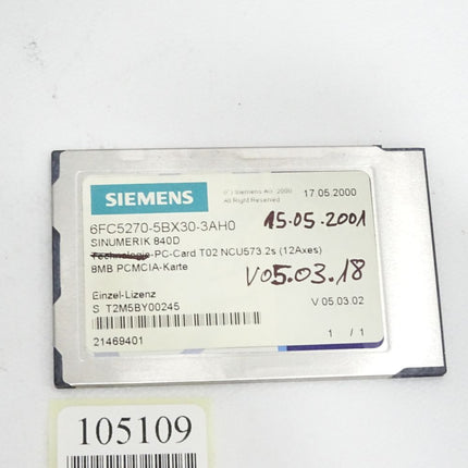 Siemens 6FC5270-5BX30-3AH0 Sinumerik 840D PC-card NCU573.2s 8MB PCMCIA Karte - Maranos.de