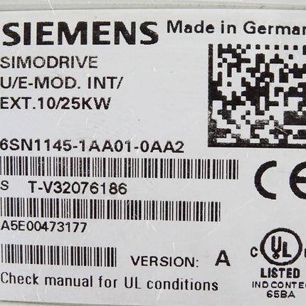 Siemens Simodrive U/E Modul INT/EXT.10/25kW 6SN1145-1AA01-0AA2 6SN1111-0AB00-0AA0 - Maranos.de