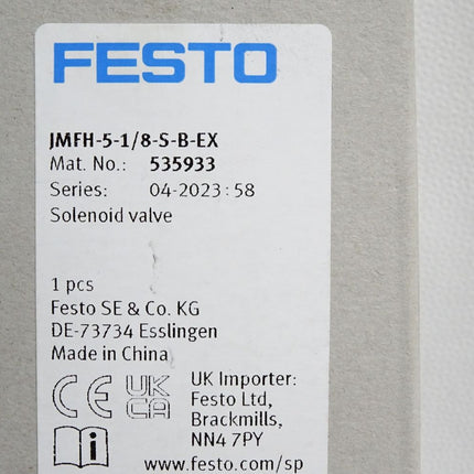 Festo Magnetventil 535933 JMFH-5-1/8-S-B-EX / Neu OVP - Maranos.de