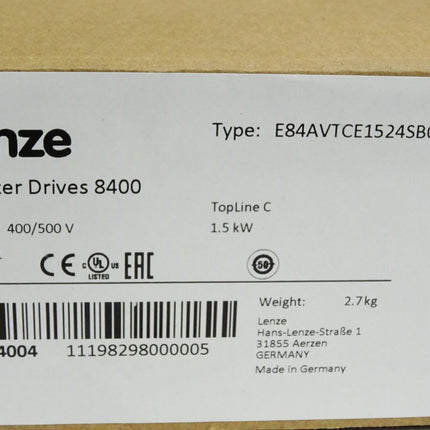 Lenze Inverter Drives 8400 15844004 E84AVTCE1524SB0 / Neu OVP versiegelt - Maranos.de