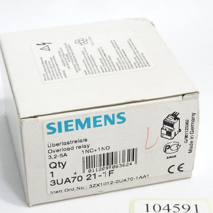 Siemens Überlastrelais 3UA7021-1F / Neu OVP - Maranos.de