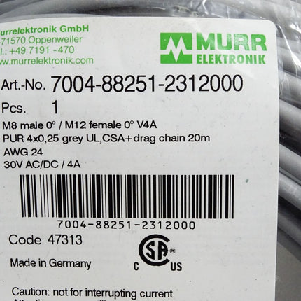 Murr Elektronik Kabel 7004-88251-2312000 / Neu OVP - Maranos.de