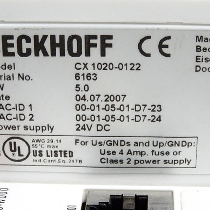 Beckhoff CPU-Grundmodul CX1020-0122 CX1020-N010 CX1020-N000 - Maranos.de