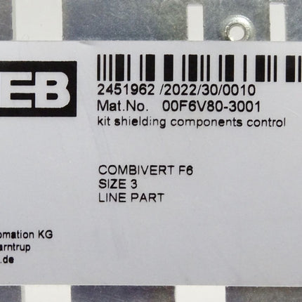 KEB Combivert F6 Size 3 Line Part 00F6V80-3001 Schirmauflageblech / Neu OVP - Maranos.de
