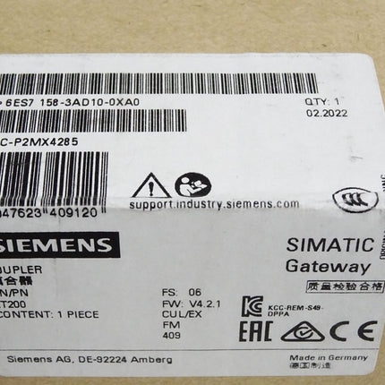 Siemens Gateway 6ES7158-3AD10-0XA0 6ES7 158-3AD10-0XA0 / Neu OVP versiegelt - Maranos.de