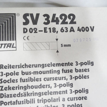 Rittal SV3422 / Inhalt:10 Reitersicherungselemente 3-polig / Neu OVP - Maranos.de