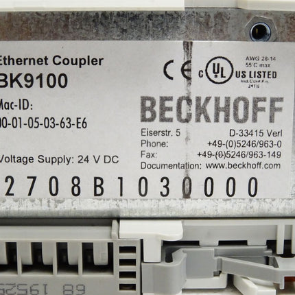Beckhoff BK9100 Ethernet-TCP/IP-Buskoppler - Maranos.de