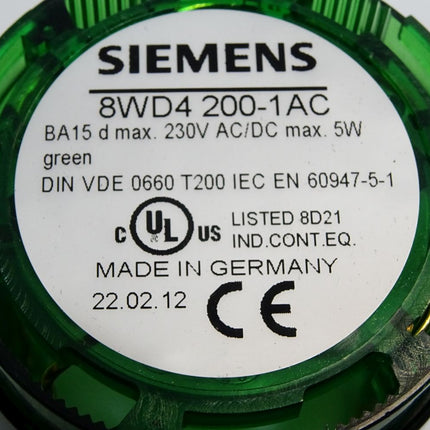 Siemens 8WD4200-1AC Dauerlichtelement grün / Neu - Maranos.de