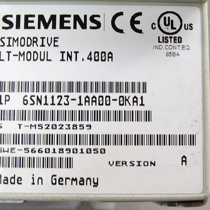 Siemens Simodrive LT-Modul INT.400A 6SN1123-1AA00-0KA1 Version A - Maranos.de