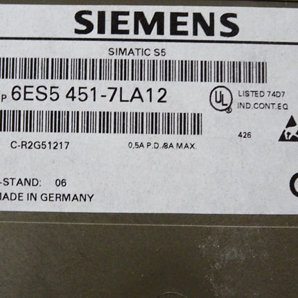 Siemens 6ES5451-7LA12 6ES5 451-7LA12 Digital output 451 - Maranos.de