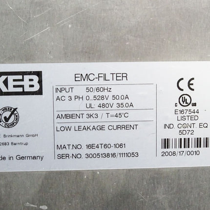 KEB EMC Filter 16E4T60-1061 - Maranos.de