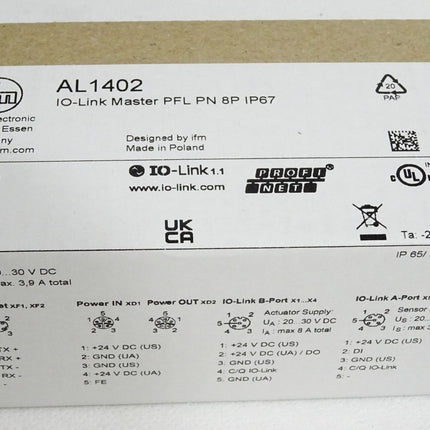 Ifm electronic AL1402 IO-Link Master PFL PN 8P IP67 / Neu OVP - Maranos.de