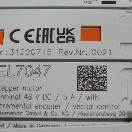Beckhoff EL7047 1-Kanal-Motion-Interface Schrittmotor / Neu OVP - Maranos.de
