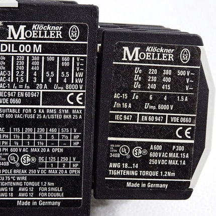 Klöckner Moeller Schütz DIL00M + Hilfsschalter  22DILM - Maranos.de