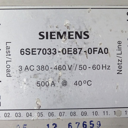 Siemens Simovert Masterdrives Entstörfilter Power line Filter 6SE7033-0E87-0FA0