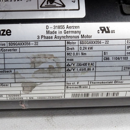 Lenze Servomotor SDSGAXX056-22 0.24kW 2790r/min