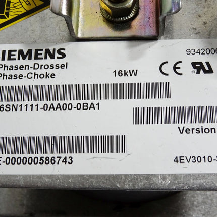 Siemens 3-Phasen-Drossel 6SN1111-0AA00-0BA1 16kW