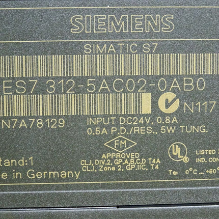 Siemens S7-300 CPU 312 6ES7312-5AC02-0AB0 6ES7 312-5AC02-0AB0 - Klappe gebrochen - Maranos.de