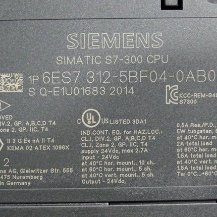 Siemens S7-300 CPU 312C 6ES7312-5BF04-0AB0 6ES7 312-5BF04-0AB0 - Maranos.de
