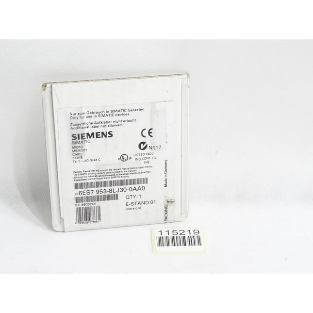 Siemens Memory Card 6ES7953-8LJ30-0AA0  6ES7 953-8LJ30-0AA0 Neu OVP versiegelt - Maranos.de