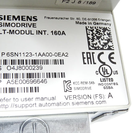 Siemens Simodrive LT-Modul INT.160A 6SN1123-1AA00-0EA2 Version A / Erneuert