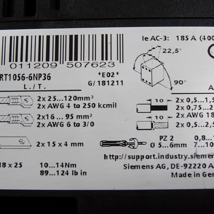 Siemens Sirius 3RT1056-6NP36 Leistungsschütz - Maranos.de
