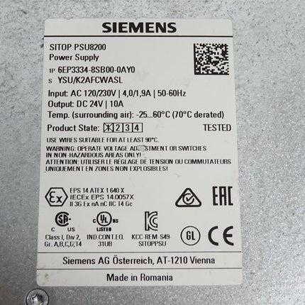Siemens Sitop PSU8200 Power Supply 6EP3334-8SB00-0AY0 - Maranos.de