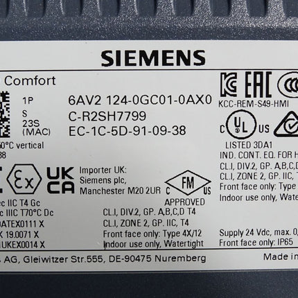 Siemens TP700 Comfort Panel 6AV2124-0GC01-0AX0 6AV2 124-0GC01-0AX0 / Neuwertig - Maranos.de