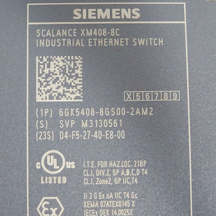 Siemens Scalance XM408-8C Ethernet Switch 6GK5408-8GS00-2AM2