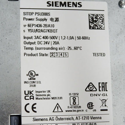 Siemens Sitop PSU300S Power Supply 6EP1436-2BA10 / Neuwertig - Maranos.de
