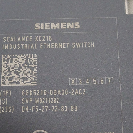 Siemens Scalance XC216 Ethernet Switch 6GK5216-0BA00-2AC2