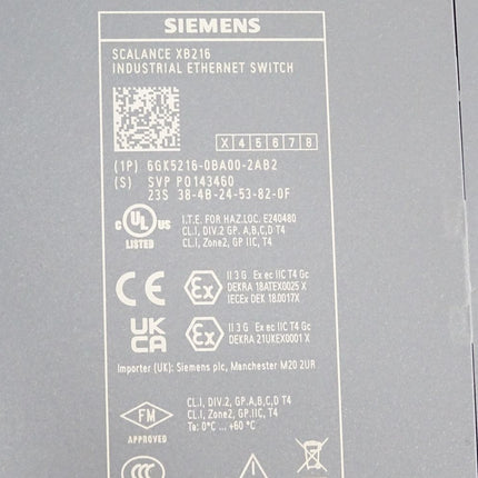 Siemens Scalance XB216 Ethernet Switch 6GK5216-0BA00-2AB2 / Neuwertig