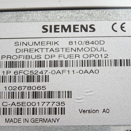 Siemens Sinumerik 810/840D Direkttastenmodul für OP012 6FC5247-0AF11-0AA0 - Maranos.de